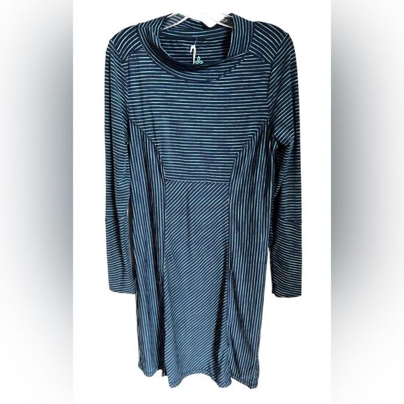 PRANA Blue Stripe Scramble Dress Size Medium - Picture 1 of 6